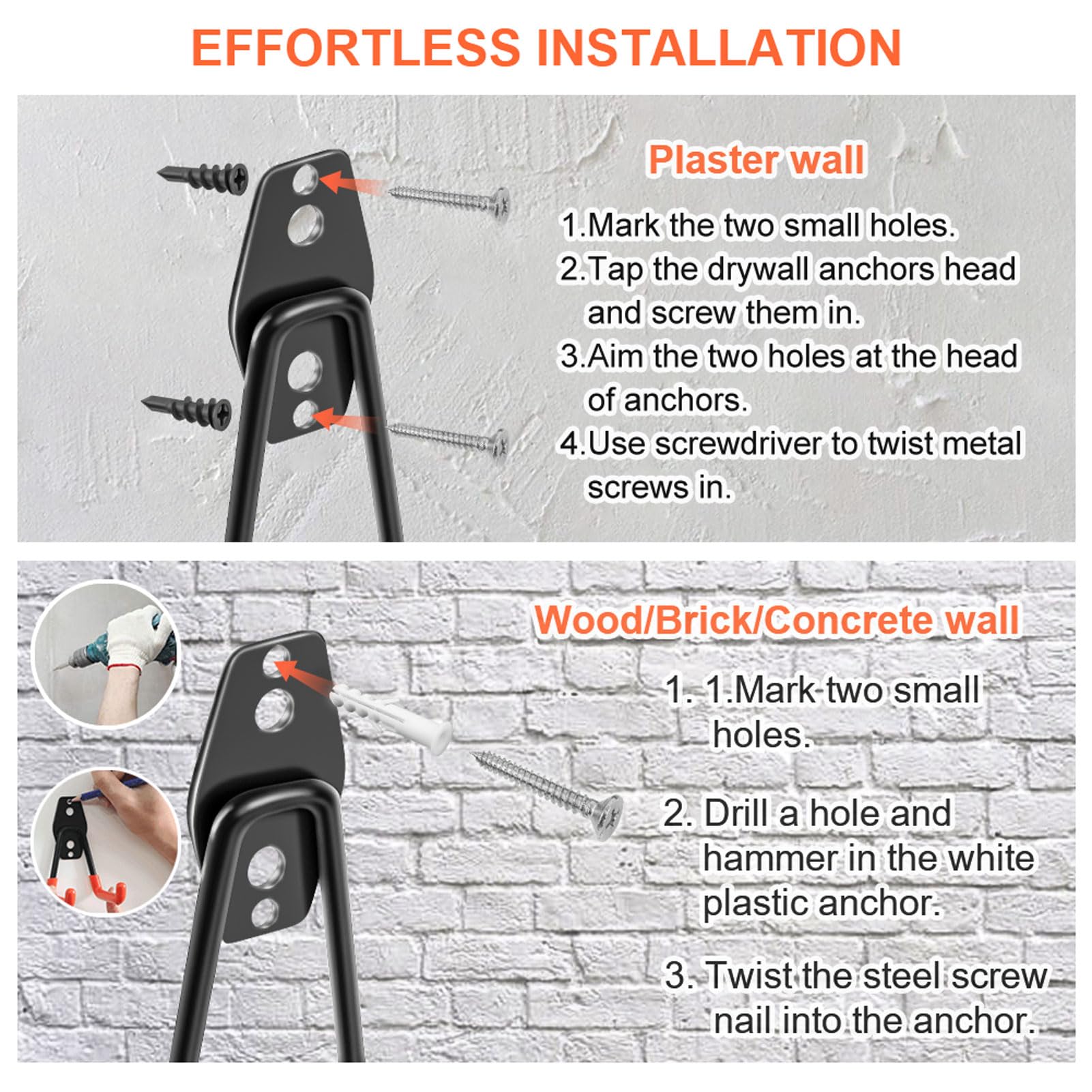 Garage Hooks Heavy Duty 14 Pack, Steel Garage Storage Hooks, Tool Hangers for Garage Wall Utility Wall Mount Hooks and Hangers with Anti-Slip Coating for Garden Tools, Ladders, Bulky Items 🍁 All In One Marketplace Canada