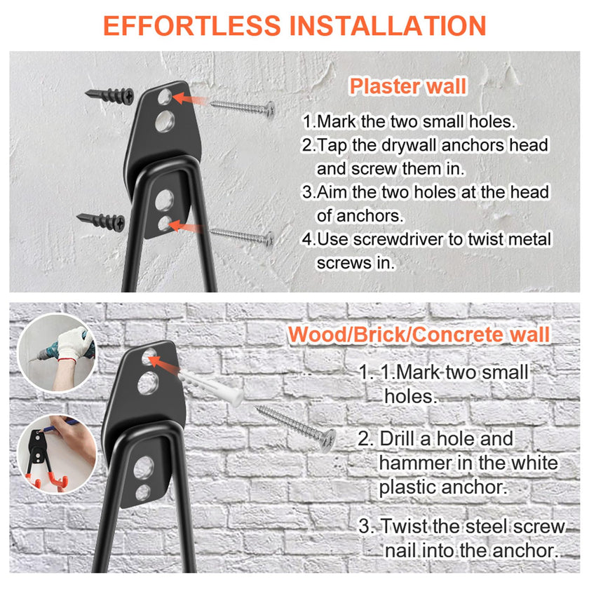 Garage Hooks Heavy Duty 14 Pack, Steel Garage Storage Hooks, Tool Hangers for Garage Wall Utility Wall Mount Hooks and Hangers with Anti-Slip Coating for Garden Tools, Ladders, Bulky Items 🍁 All In One Marketplace Canada