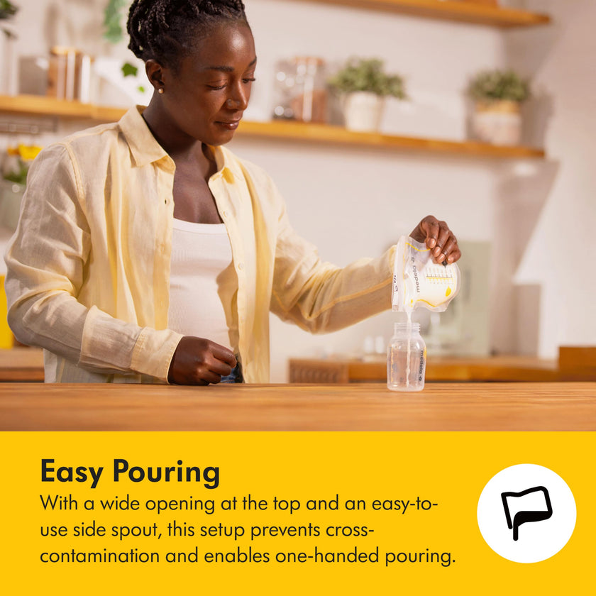 Medela Easy Pour Disposable Breast Milk Storage Bags, 7 oz/210 ml Capacity, Leakproof Design with Milk Protection, Made Without BPA, Pack of 200 🍁 All In One Marketplace Canada