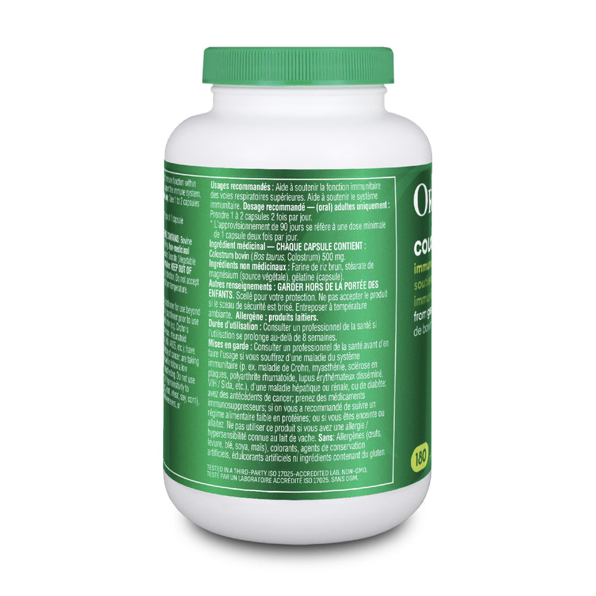 Organika Canadian-Made Colostrum (Bovine)- Immune Support, Grass-Fed- 180caps 🍁 All In One Marketplace Canada