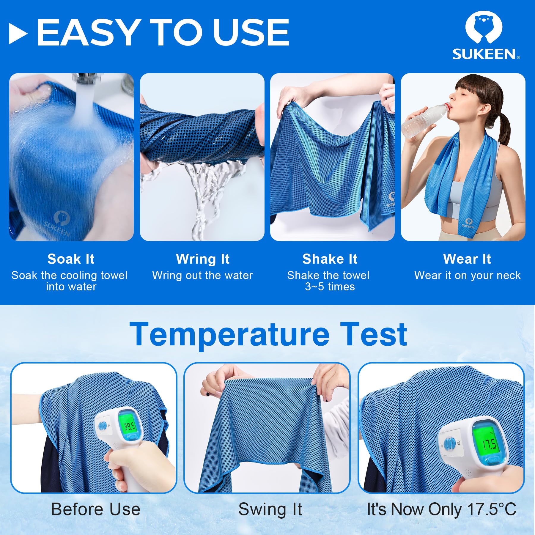 Sukeen [4 Pack] Cooling Towel (40