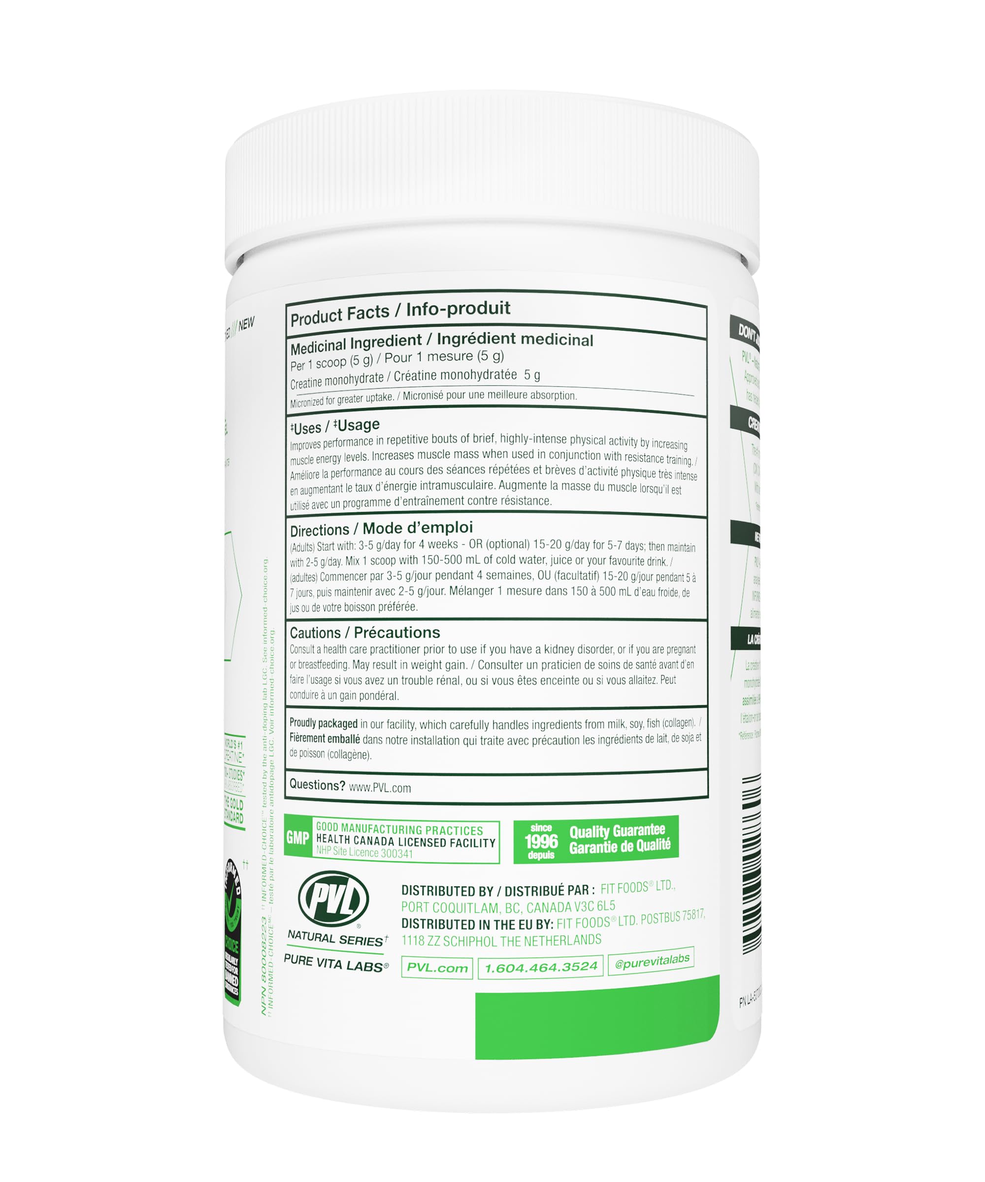 PVL 100% Pure Creatine Monohydrate Powder – Micronized Supplement for Women & Men, Unflavoured Amino Acids & Beta Alanine Friendly, Informed-Choice Tested, 300 g 🍁 All In One Marketplace Canada