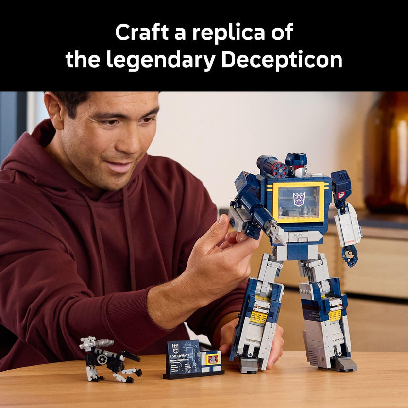 LEGO Icons Transformers: Soundwave - Building Set W/Sound Effects for Adults, 18+ - Model Kit W/Ravage & Laserbeak Figures - DIY Home Decor - Collectible Gift Idea for Sci-FI & Movie Fans - 10358 🍁 All In One Marketplace Canada