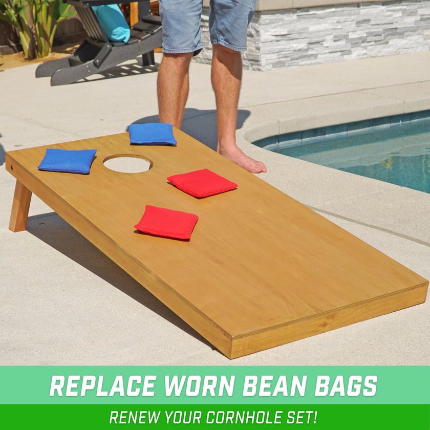 GoSports Official Regulation Cornhole Bean Bags Set of 8 – for Competitive Cornhole Games - All Weather - Red and Blue 🍁 All In One Marketplace Canada