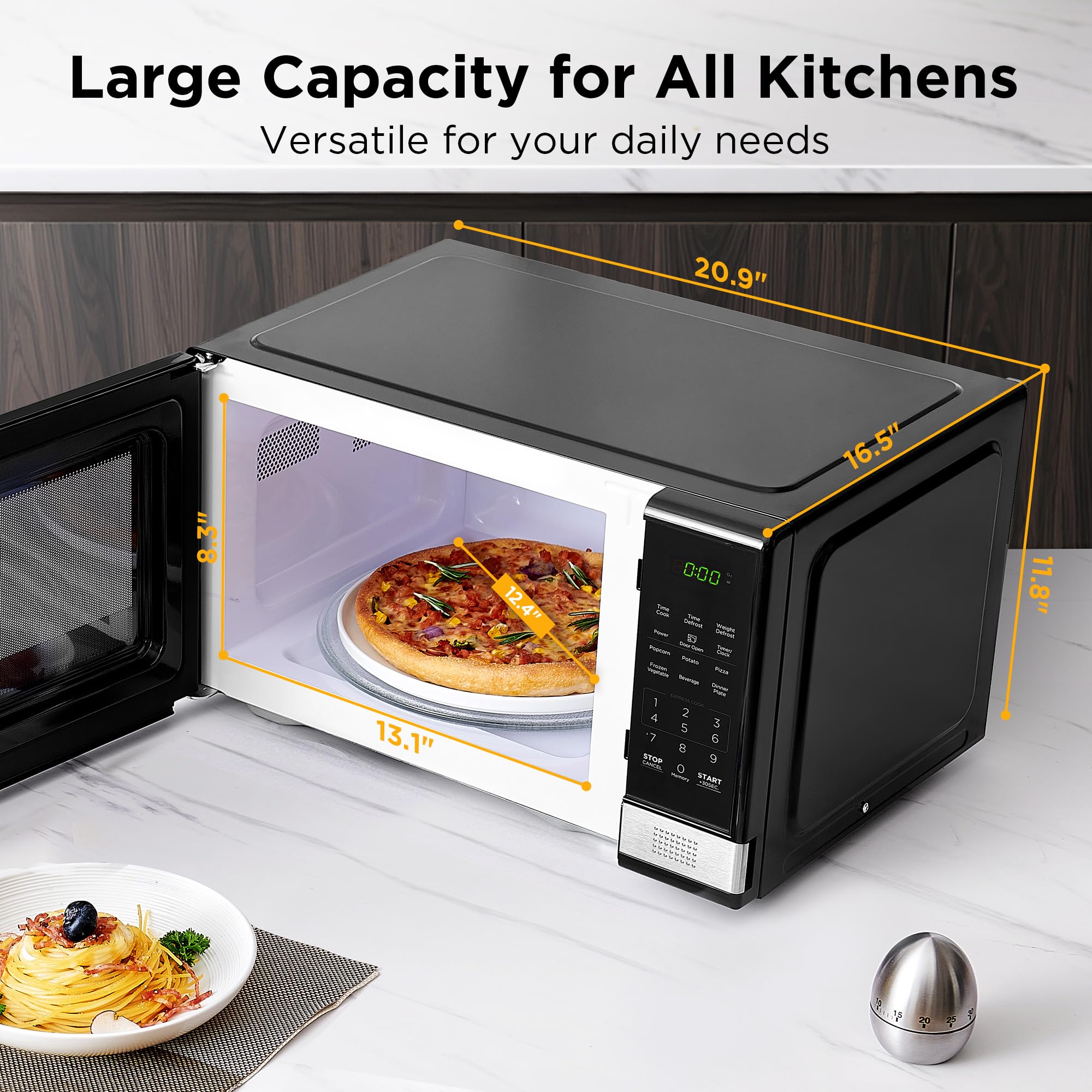 BLACK+DECKER Microwave Oven, 1.1 Cu.ft 900W Digital Stainless Steel 🍁 All In One Marketplace Canada