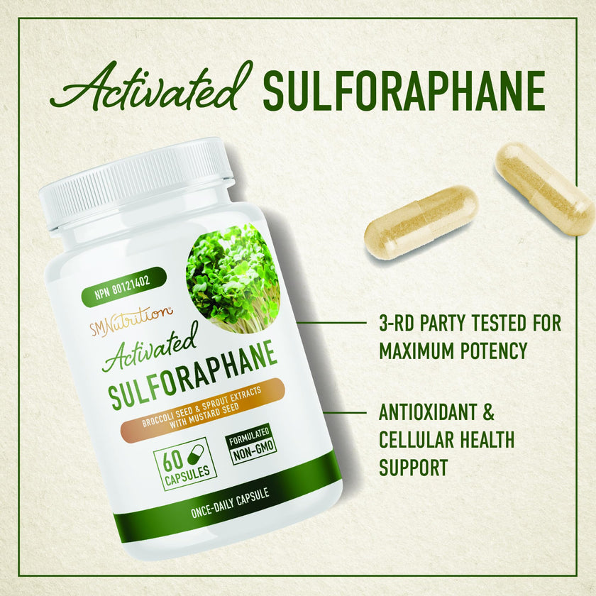 Sulforaphane Supplement from Broccoli Sprouts | 405mg Complex | NRF2 Activation With Glucoraphanin, Broccoli Seed Extract, & Mustard Seed | Supports Cellular Health with Antioxidants | 60 Capsules 🍁 All In One Marketplace Canada