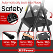 HBTower 3 Step Ladder, Folding Step Stool with Wide Anti-Slip Pedal, 500lbs Sturdy Steel Ladder, Convenient Handgrip, Lightweight, Portable Steel Step Stool, Black 🍁 All In One Marketplace Canada