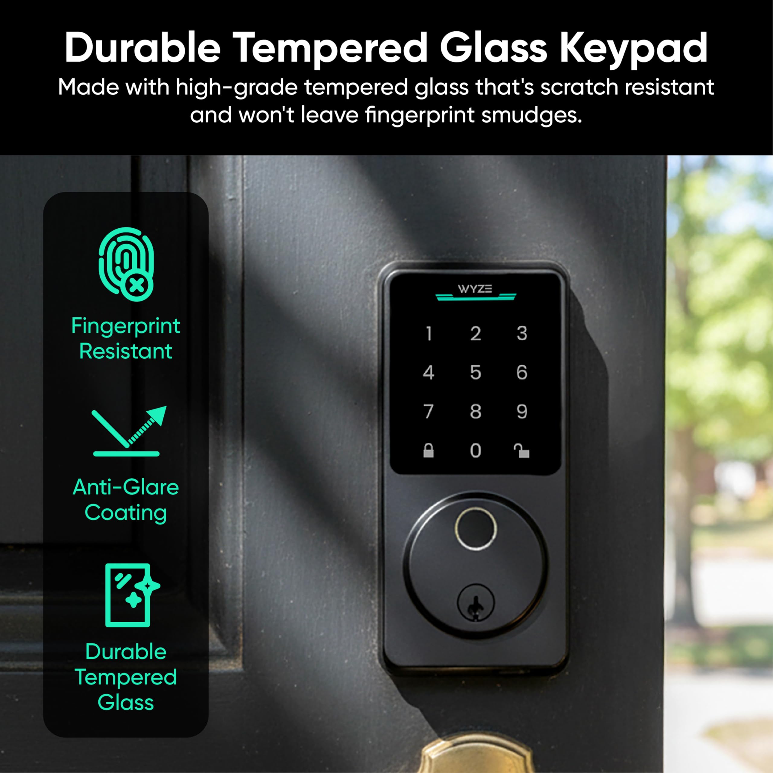 Wyze Auto-Lock Bolt v2, Fingerprint Keyless Entry Smart Lock, AI Learning Scanner with Wi-Fi Front Door Lock Deadbolt, Auto-Lock, 8 Months Battery, BHMA2, IP53, Anti-Peep Keypad, Backup Keys 🍁 All In One Marketplace Canada