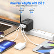 VYLEE Universal International Power Travel Plug Adapter, 5 in 1 European Travel Plug Adapter W/ 3.5A 2xUSB-A and 2xUSB C Wall Charger and Worldwide AC Outlet for Europe USA UK AUS Asia (Black Grey) 🍁 All In One Marketplace Canada