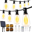 Lomotech Solar String Lights Outdoor Waterproof, 50FT 17+2 LED Shatterproof ST38 Bulbs, Solar String Lights with Remote & Timer, USB & Solar Powered Patio Lights for Outside Backyard Garden Porch 🍁 All In One Marketplace Canada