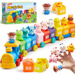 Play-Act Learning Toy for Toddlers 1 2 3 Years Old, Counting, Matching & Sorting Montessori Learning Farm Train Including 9 Farm Animals, Birthday Gift for Baby Boys Girls 🍁 All In One Marketplace Canada