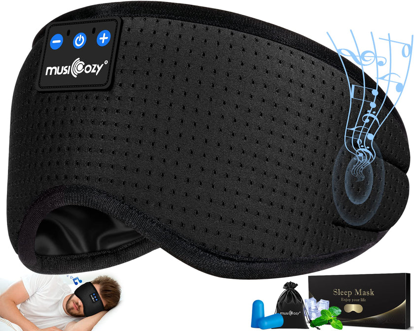 MUSICOZY Sleep Headphones Breathable Bluetooth 5.4 Headband 3D Sleeping Headphones, Wireless Eye Mask Sleep Earbuds for Side Sleeper Office Air Travel Cool Tech Gadgets Unique Gifts (Matte Black) 🍁 All In One Marketplace Canada
