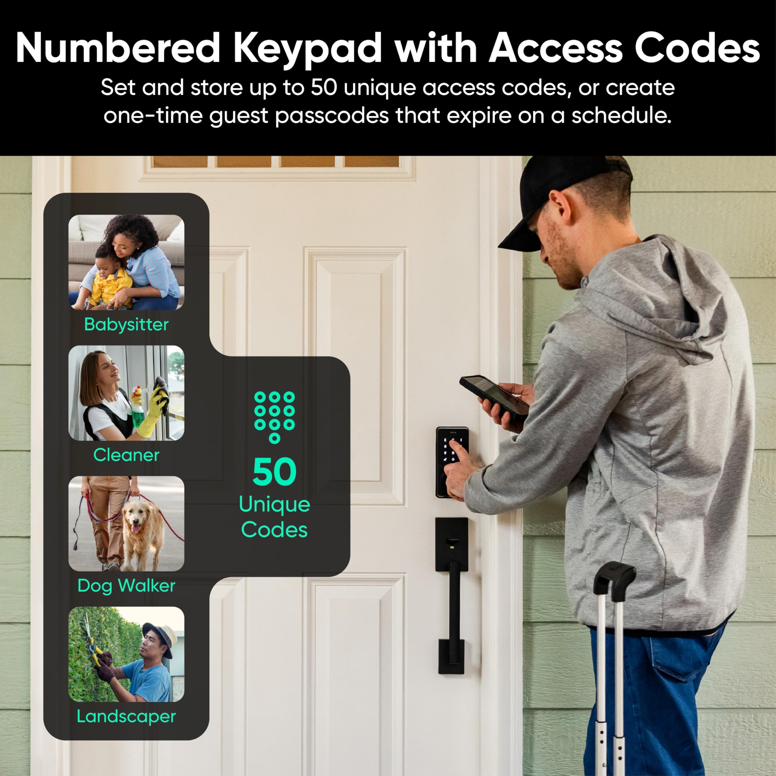 Wyze Auto-Lock Bolt v2, Fingerprint Keyless Entry Smart Lock, AI Learning Scanner with Wi-Fi Front Door Lock Deadbolt, Auto-Lock, 8 Months Battery, BHMA2, IP53, Anti-Peep Keypad, Backup Keys 🍁 All In One Marketplace Canada