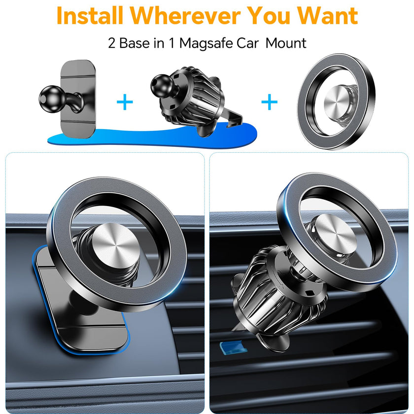 Kaistyle for Magsafe Car Mount【20 Strongest Magnets】Magnetic Phone Holder for Car Phone Holder Mount Dash【360°】Cell Phone Mount for Car Accessories for Women Men iPhone 17 Pro Max Air 16 15 14 13 12 🍁 All In One Marketplace Canada