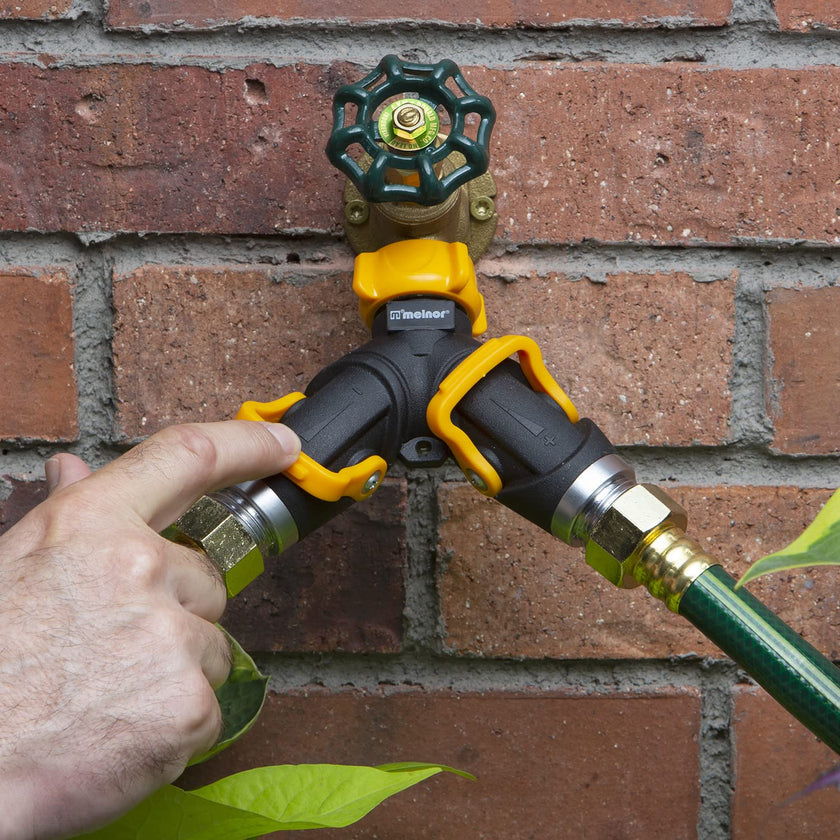 Melnor 65170AMZ 2 Way Lever Flow Through Valve Connector Bundle, Yellow, Black 🍁 All In One Marketplace Canada