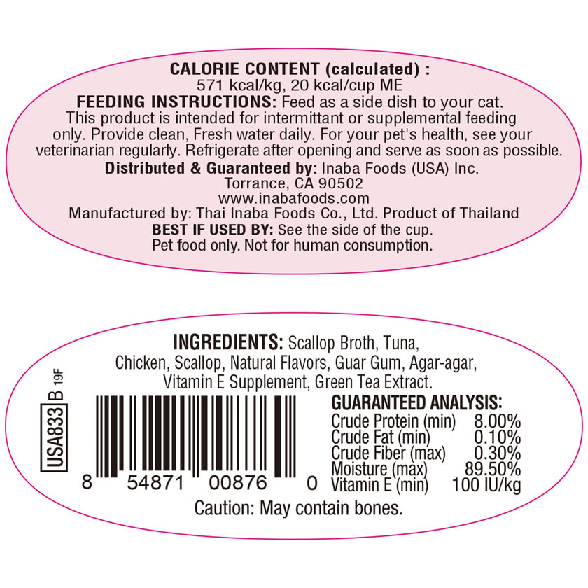 INABA Twins for Cats, Shredded Chicken & Broth Gelée Side Dish/Topper Cups with Green Tea Extract, 34.8 Grams per Serving, 12 Servings, Tuna & Chicken with Scallop Recipe 🍁 All In One Marketplace Canada