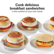 Hamilton Beach Dual Breakfast Sandwich Maker with Audible Timer, Ready in 5 Minutes, Removable Dishwasher Safe PFAS-Free Non-Stick Egg Cooker Ring, Silver (25490MNC) 🍁 All In One Marketplace Canada