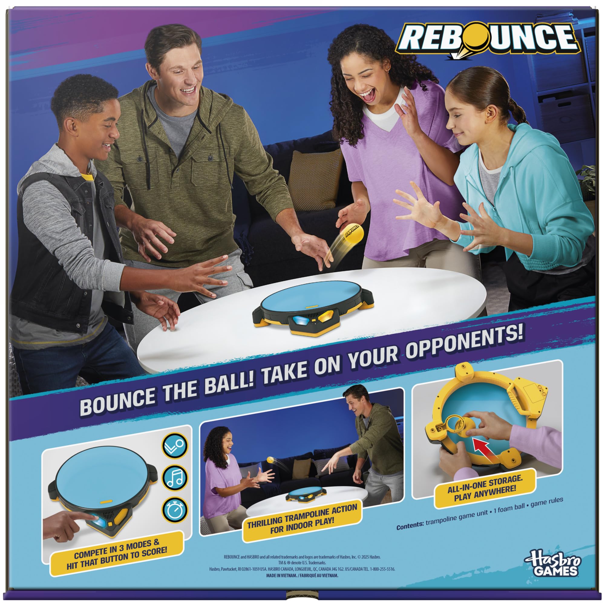 Rebounce Game | Indoor and Outdoor Electronic Action Game for Kids, Teens, and Adults | Ages 8+ | 2 to 6 Players | 10 Mins. | Family Travel Games (English Version) 🍁 All In One Marketplace Canada