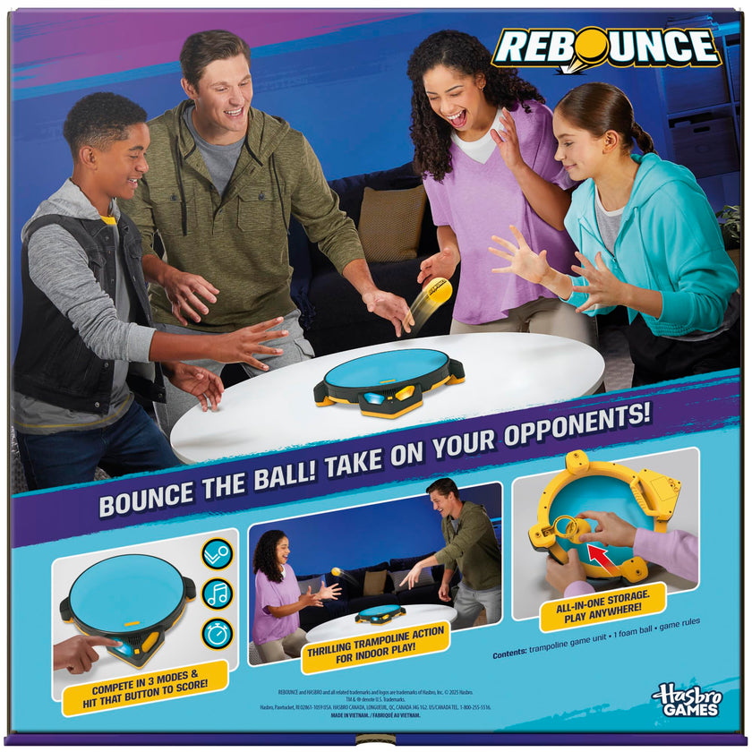 Rebounce Game | Indoor and Outdoor Electronic Action Game for Kids, Teens, and Adults | Ages 8+ | 2 to 6 Players | 10 Mins. | Family Travel Games (English Version) 🍁 All In One Marketplace Canada