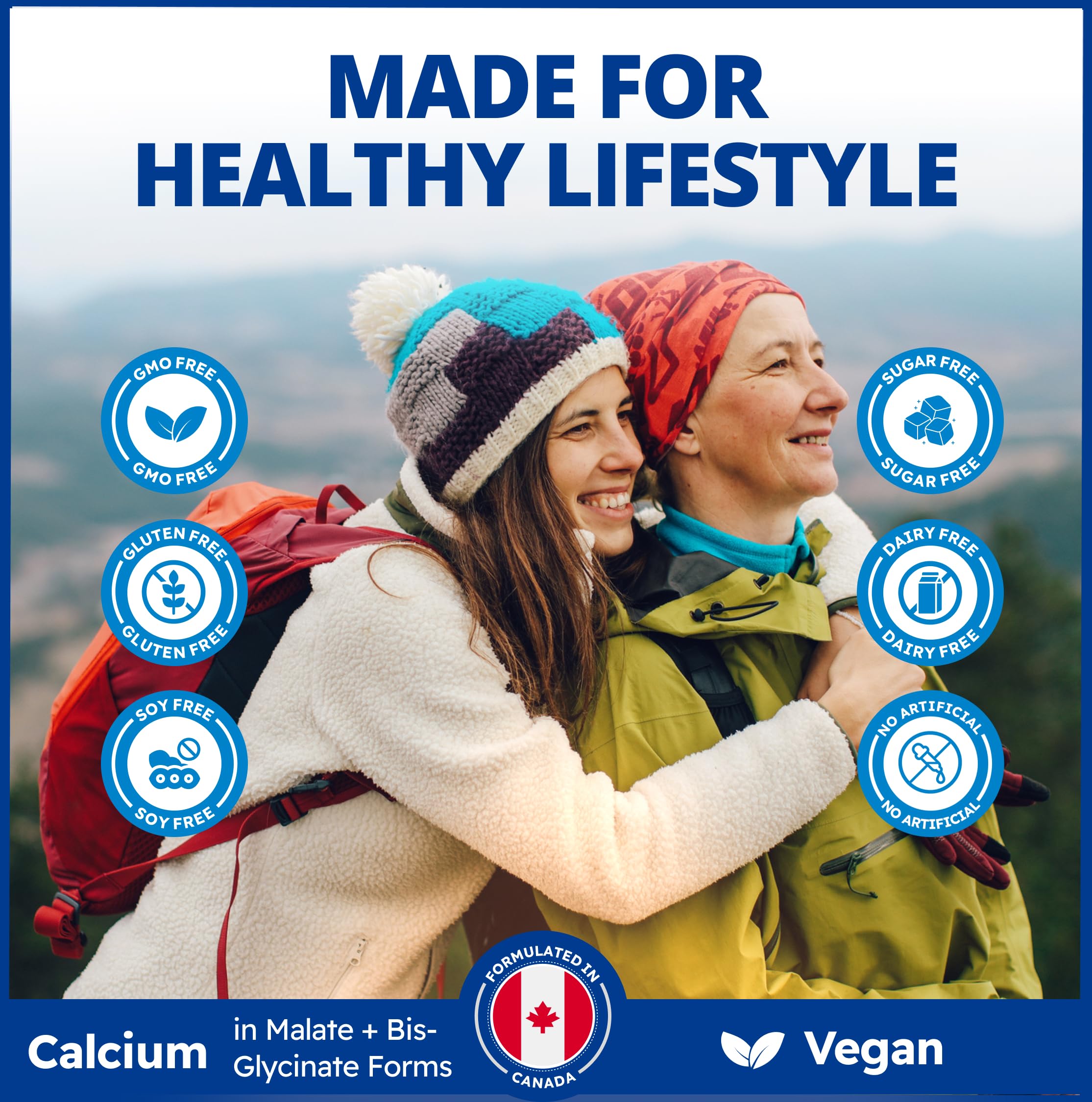 CanPrev Calcium Malate Bis-Glycinate Supplement, 120 Capsules 120-Day Supply - Therapeutic 200mg Elemental - Ideal for Healthy Bones, Teeth, Muscle Cramps and Promote Relaxation - Vegan and Non-GMO 🍁 All In One Marketplace Canada