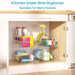 2 Tier Bathroom Storage Organizer, Vtopmart 4 Pack Clear Under Sink Organizers Vanity Counter Storage Container, Medicine Cabinet Drawers Bins, Pull-Out Organization with Track for Pantry, Kitchen 🍁 All In One Marketplace Canada
