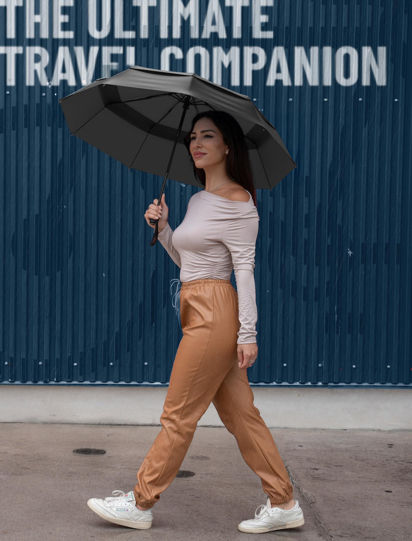 Repel Windproof Travel Umbrella - Compact & Withstands Winds up to 100MPH, Strongest Premium Auto Folding Umbrella for Rain and Sun - Durable, Light & Portable for Women & Men, Fits Backpack & Cars 🍁 All In One Marketplace Canada