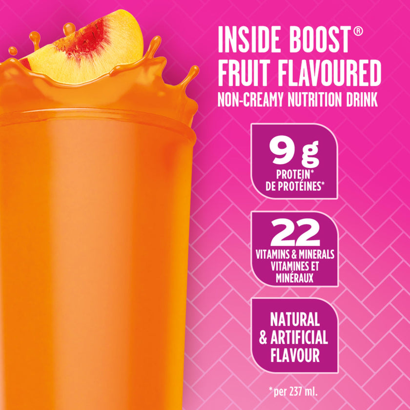 Boost Fruit Flavoured Drink Peach, 237ml, 24 count 🍁 All In One Marketplace Canada