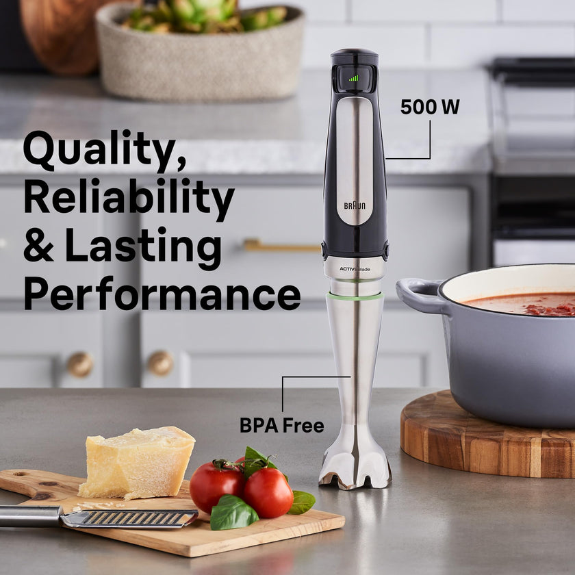 Braun MultiQuick 7 3-in-1 Immersion Blender with Food Processor – Powerful Handheld Electric Stick Blender - Emulsifier for Chopping, Beating & Whisking - Ideal for Soup, Puree, Smoothies & More 🍁 All In One Marketplace Canada