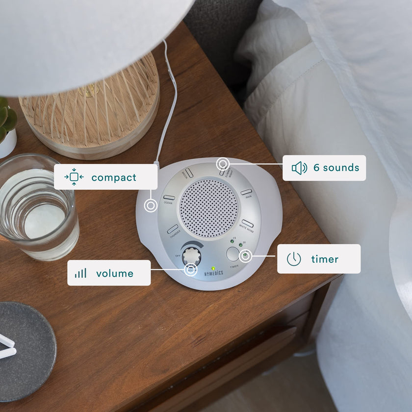 Homedics White Noise Sound Machine, Ambient Sleep Aid, Travel Friendly, 6 Relaxing Nature Sounds, Portable Soothing Relaxation Device for Home, Office, Nursery, Baby, Adults, with Timer 🍁 All In One Marketplace Canada