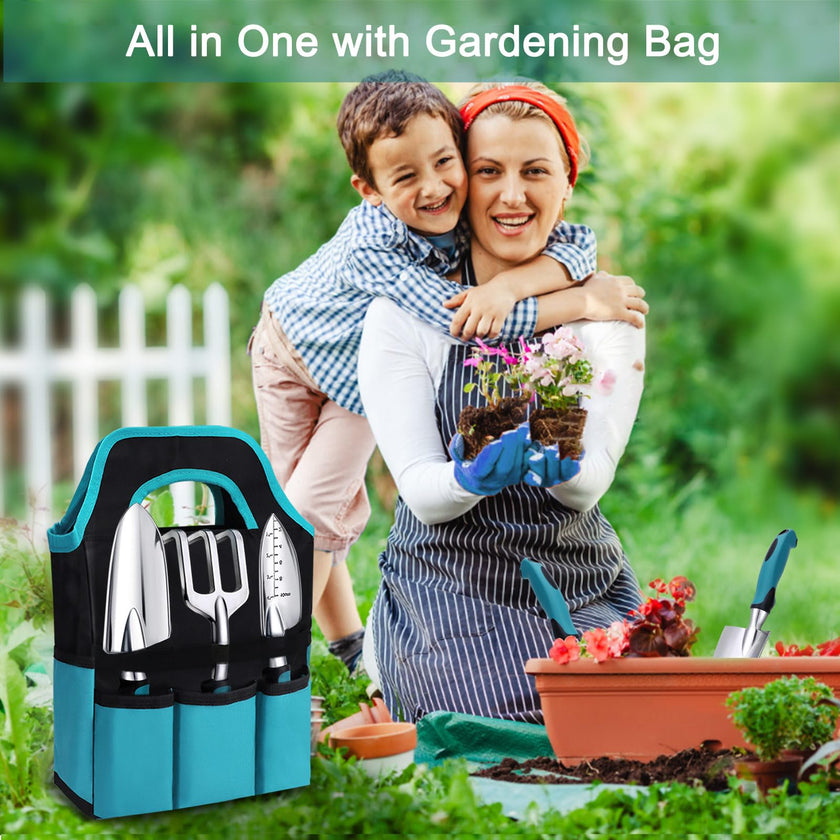 Kynup Gardening Tools 7-Piece, Heavy Duty Garden Tools Set with Non-Slip Ergonomic Handle, Repotting Mat, Rust-Proof, Gardening Hand Tools with Handbags and Gloves, Gardening Gifts for Women and Men 🍁 All In One Marketplace Canada