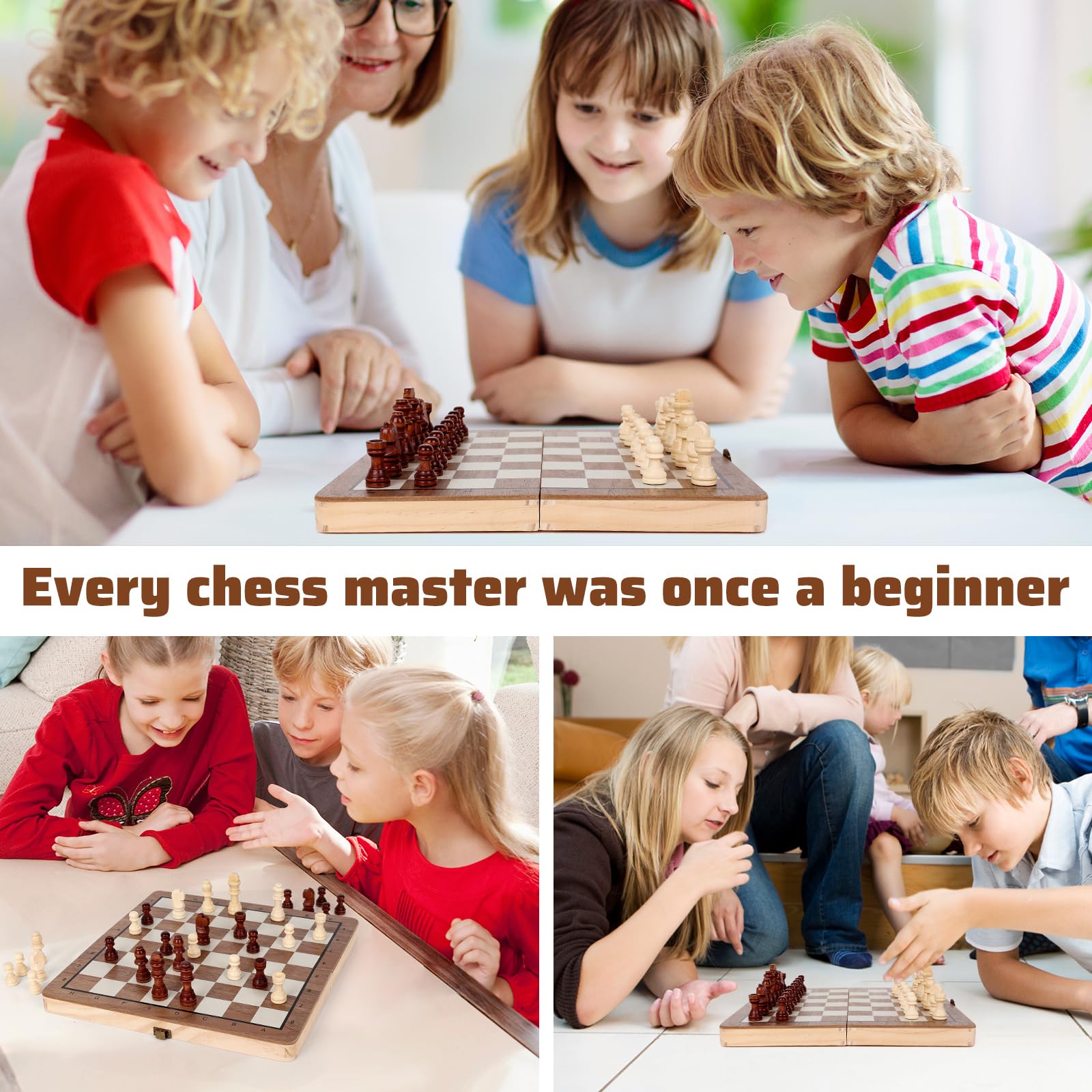 Joneytech Wooden Chess Set,11.5 inch Magnetic Chess Board Folding Design with Storage Travel Chess Game for Kids, Adults and Family Game Night 🍁 All In One Marketplace Canada