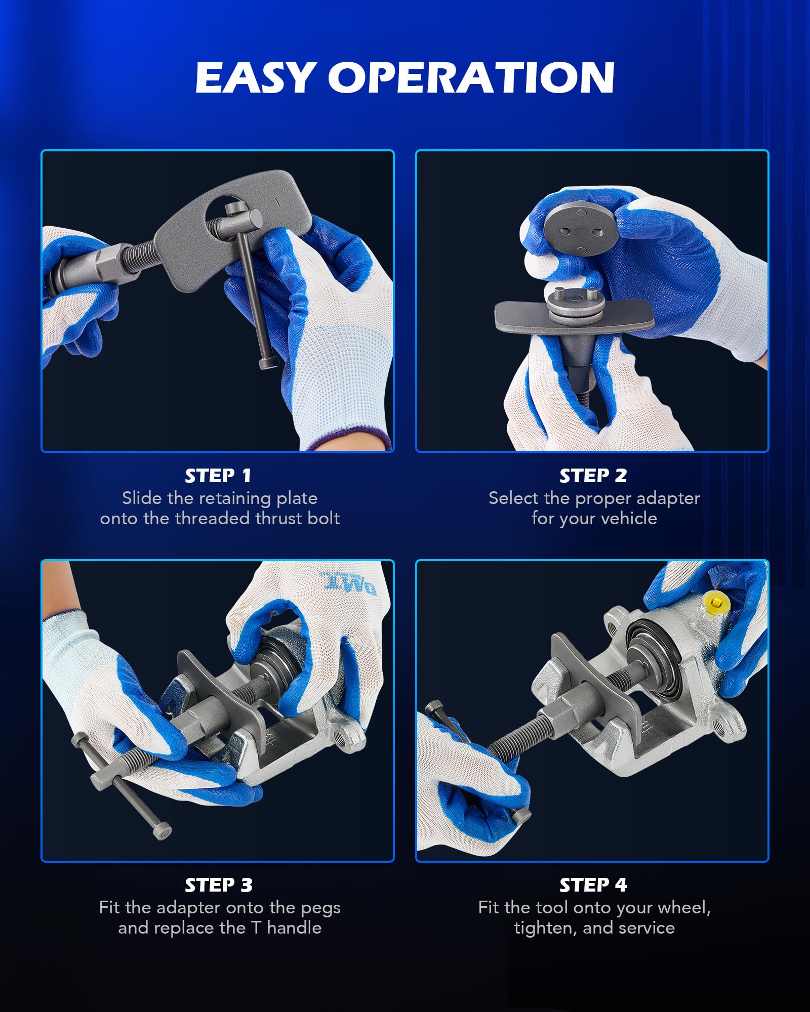 Orion Motor Tech 24pc Brake Caliper Compression Tool Set, Heavy Duty Brake Piston Compressor and Wind Back Tool Kit for Brake Pad Replacement, Universal Disc Brake Caliper Set with Blue Case 🍁 All In One Marketplace Canada