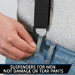 Suspenders for Men Heavy Duty Mens Suspenders Elastic 1.5-inch Braces Adjustable with 4 Plastic Snap Loop for Jeans Pants Outdoor Work Wedding Black 🍁 All In One Marketplace Canada