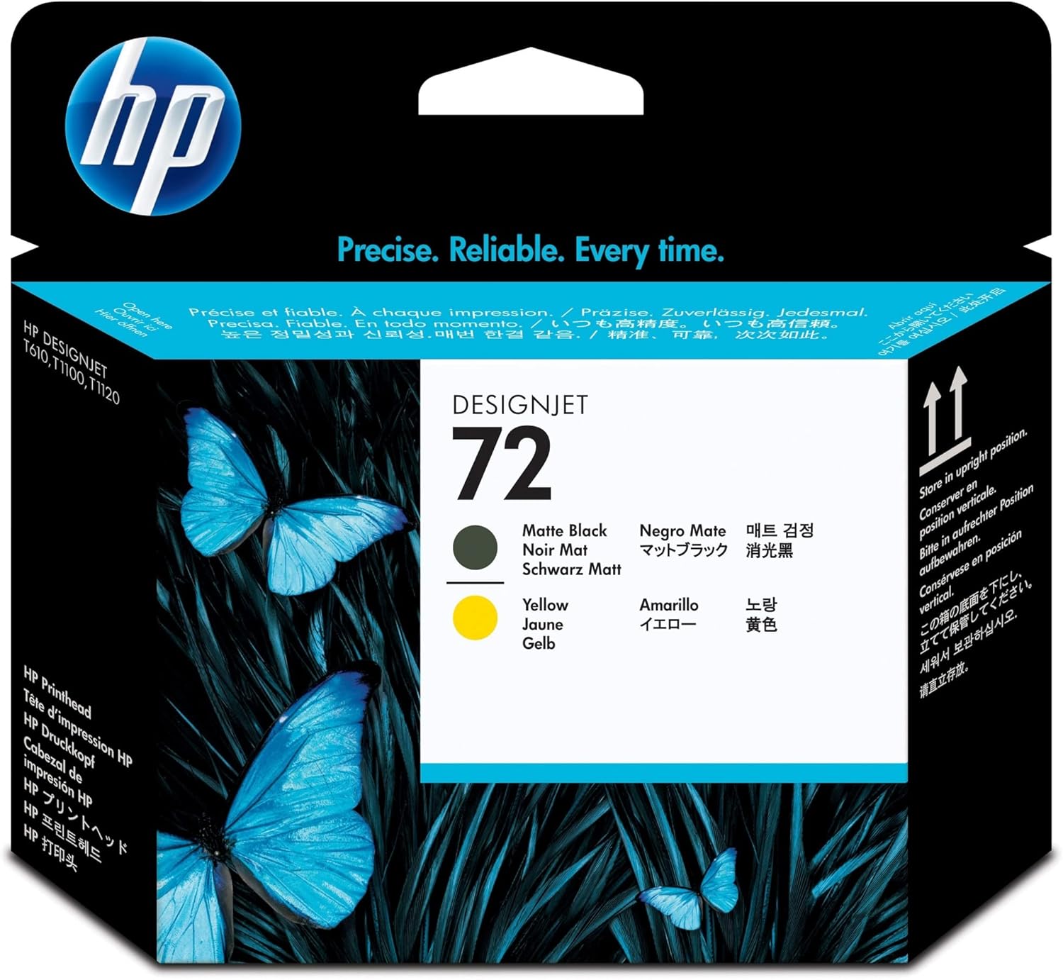 HP C9384A 72 Printhead, Matte Black/Yellow