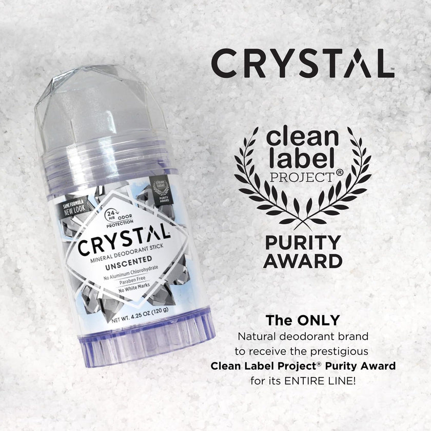 Crystal Mineral Deodorant Stick, 120g – Aluminum-Free, Unscented Natural Deodorant, 24-Hour Odor Protection, No Stains or Residue, Vegan & Cruelty-Free 🍁 All In One Marketplace Canada