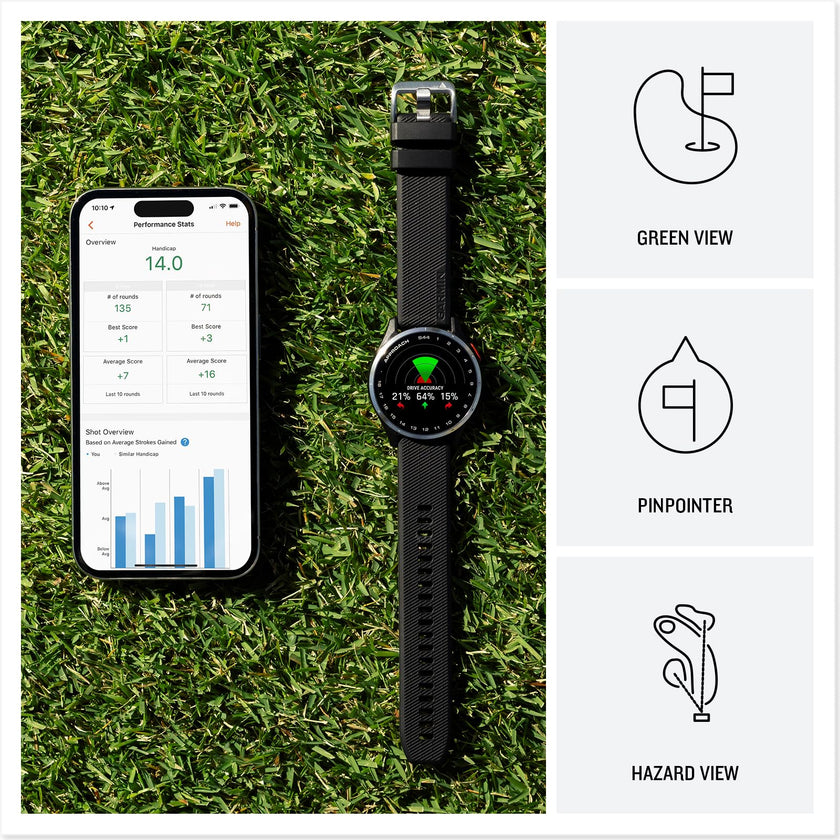 Garmin Approach S44, Essential Golf GPS Smartwatch, AMOLED Display, On-Course Features, Silver Aluminum Bezel with Black Silicone Band 🍁 All In One Marketplace Canada
