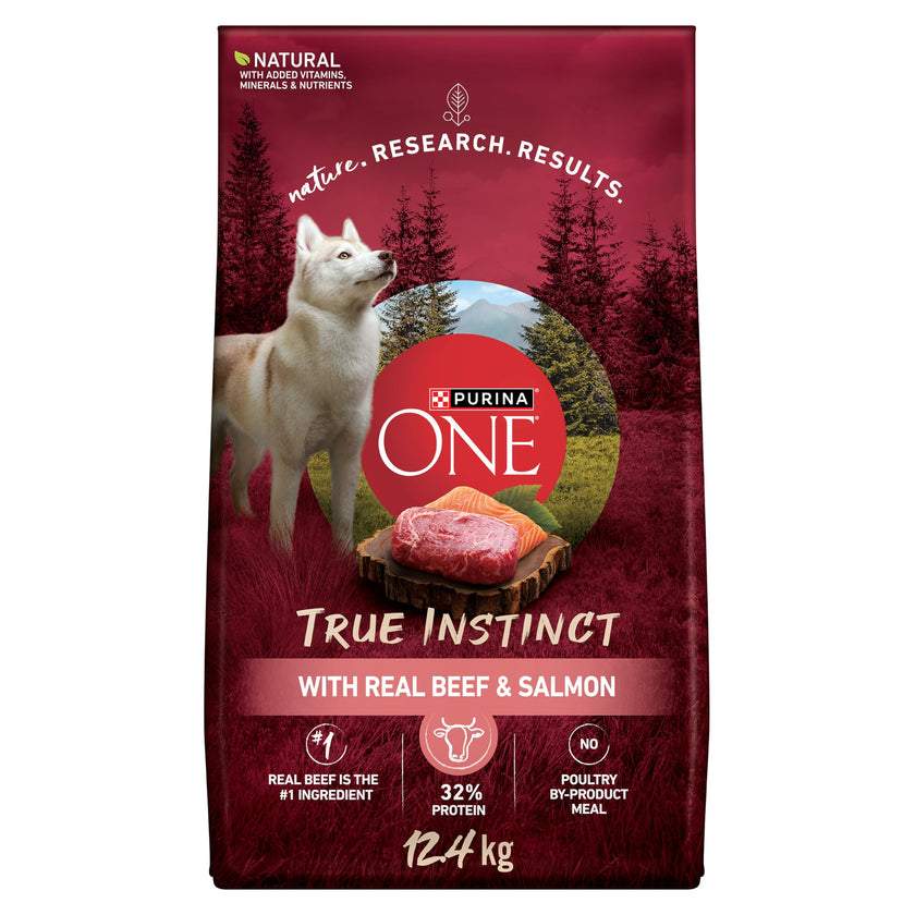 Purina ONE True Instinct High Protein Dry Dog Food, Beef & Salmon - 12.4 kg Bag (1 Pack) 🍁 All In One Marketplace Canada