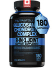 Nutratology® Glucosamine Joint Supplement with Chondroitin, MSM & Turmeric | Canadian-Made | Joint Pain Relief Supplements - 1500MG Glucosamine - Supports Healthy Joints & Cartilage - 180 Capsules 🍁 All In One Marketplace Canada
