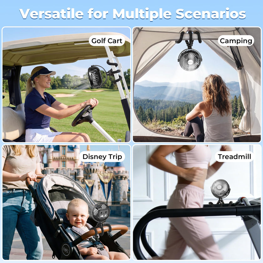 AMACOOL Battery Operated Stroller Fan Flexible Tripod Clip On Fan with 3 Speeds and Rotatable Handheld Personal Fans for Car Seat Crib Bike Treadmill 🍁 All In One Marketplace Canada