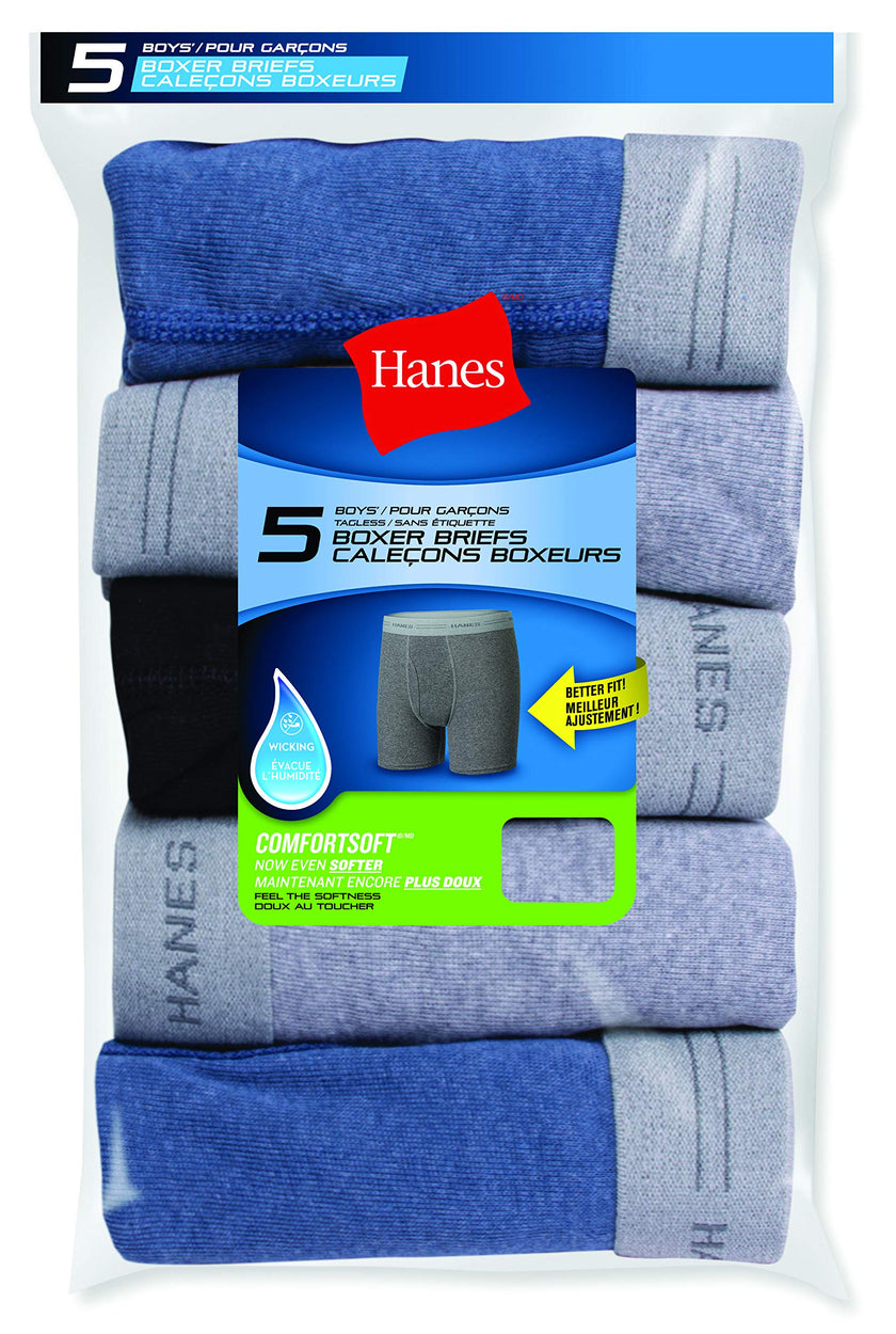 Hanes boys 5 Pack Breathable Boxer Briefs, Assorted, Small US 🍁 All In One Marketplace Canada