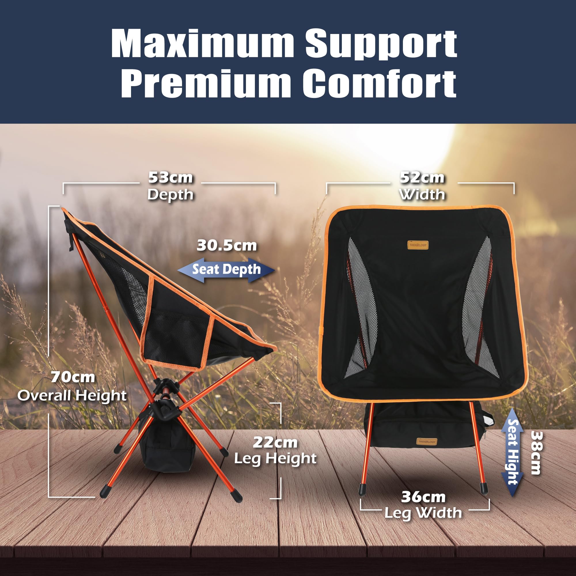 TREKOLOGY YIZI GO Camping Chair for Adult – Compact, Foldable, Lightweight 0.9 kg, 136 kg Capacity, Durable Aluminum, Quick Setup, Ideal for Backpacking, Beach, and Outdoor Adventures (Black) 🍁 All In One Marketplace Canada