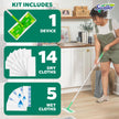 Swiffer Sweep + Mop, Broom & Mop Alternative, Dry & Wet Floor Cleaner for Dirt, Dust, Hair, All Purpose Cleaning Tool for Home, Bathroom, Kitchen, Set Includes 1 Sweeper, 14 Dry Pads, 5 Wet Pads Fresh 🍁 All In One Marketplace Canada