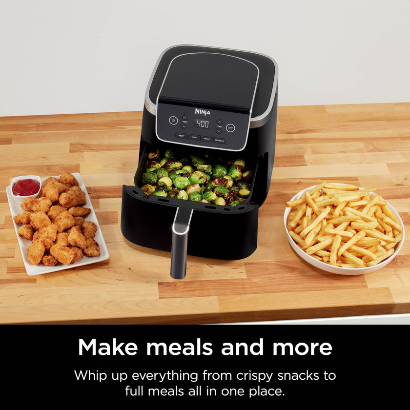 Ninja Air Fryer Pro 4in1, 5 QT (4.7 L) Capacity, Air Fry, Roast, Bake, Reheat, Dehydrate, Roast, Crisp Technology, Nonstick Basket & Crisper Plate, Grey, AF141C (Canadian Version) 🍁 All In One Marketplace Canada