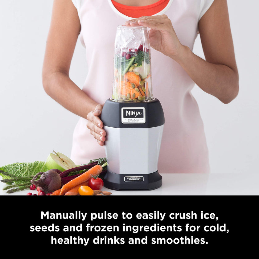 Ninja BL450C, Nutri Pro Personal Blender For Juices, Shakes & Smoothies, 18 and 24 Oz cups, Black/Silver, 900W (Canadian Version) 🍁 All In One Marketplace Canada