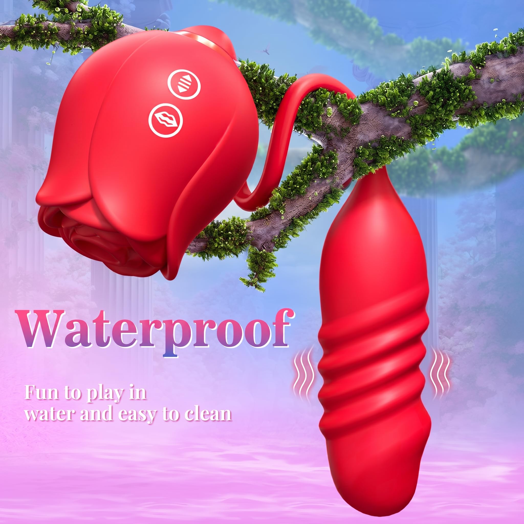 Neworld Sex Toys Rose Vibrator with 9 Sucking & Thrusting Dildo Vibrators 🍁 All In One Marketplace Canada