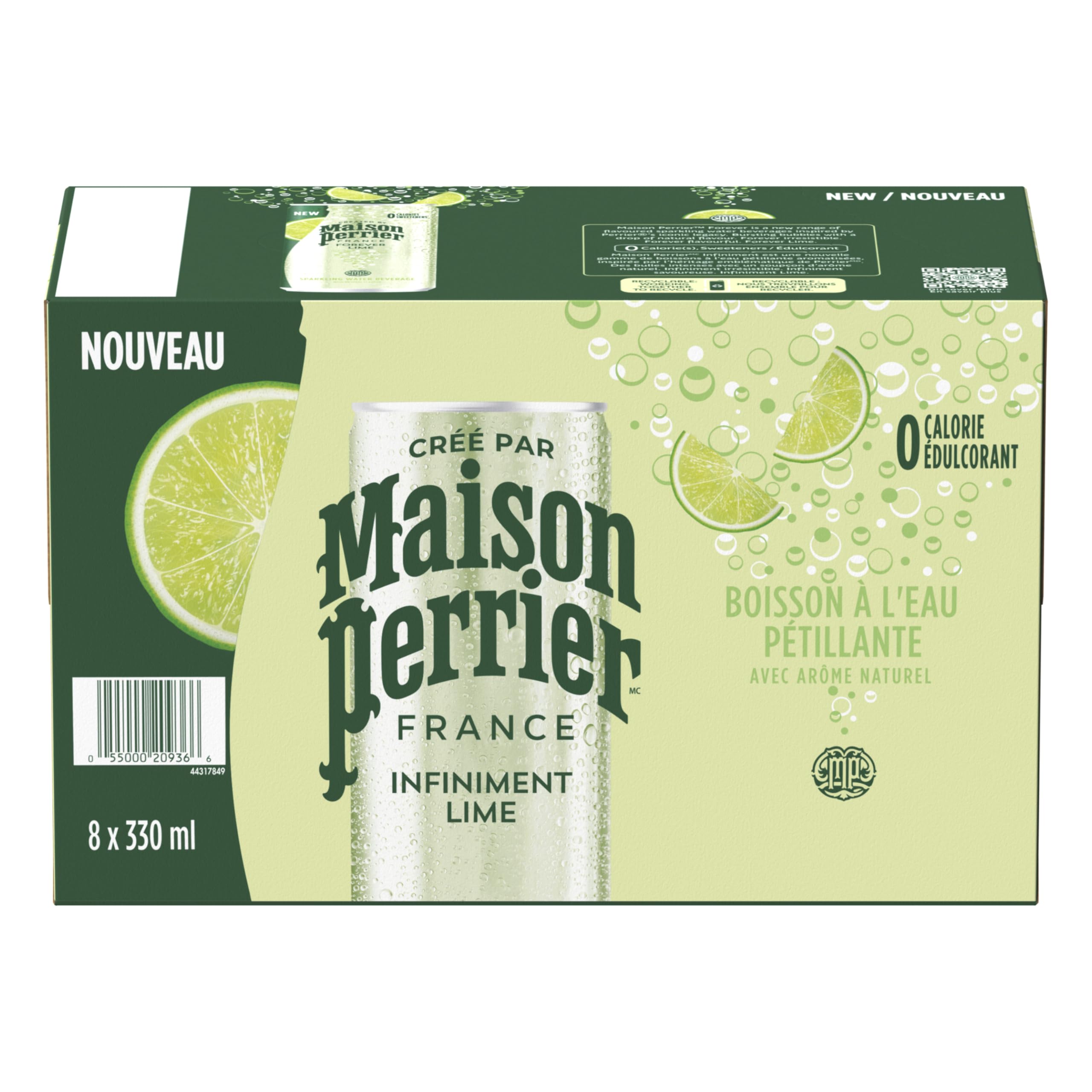 Maison Perrier Forever Lime, Sparkling Water Beverage, 24 x 330ml 🍁 All In One Marketplace Canada