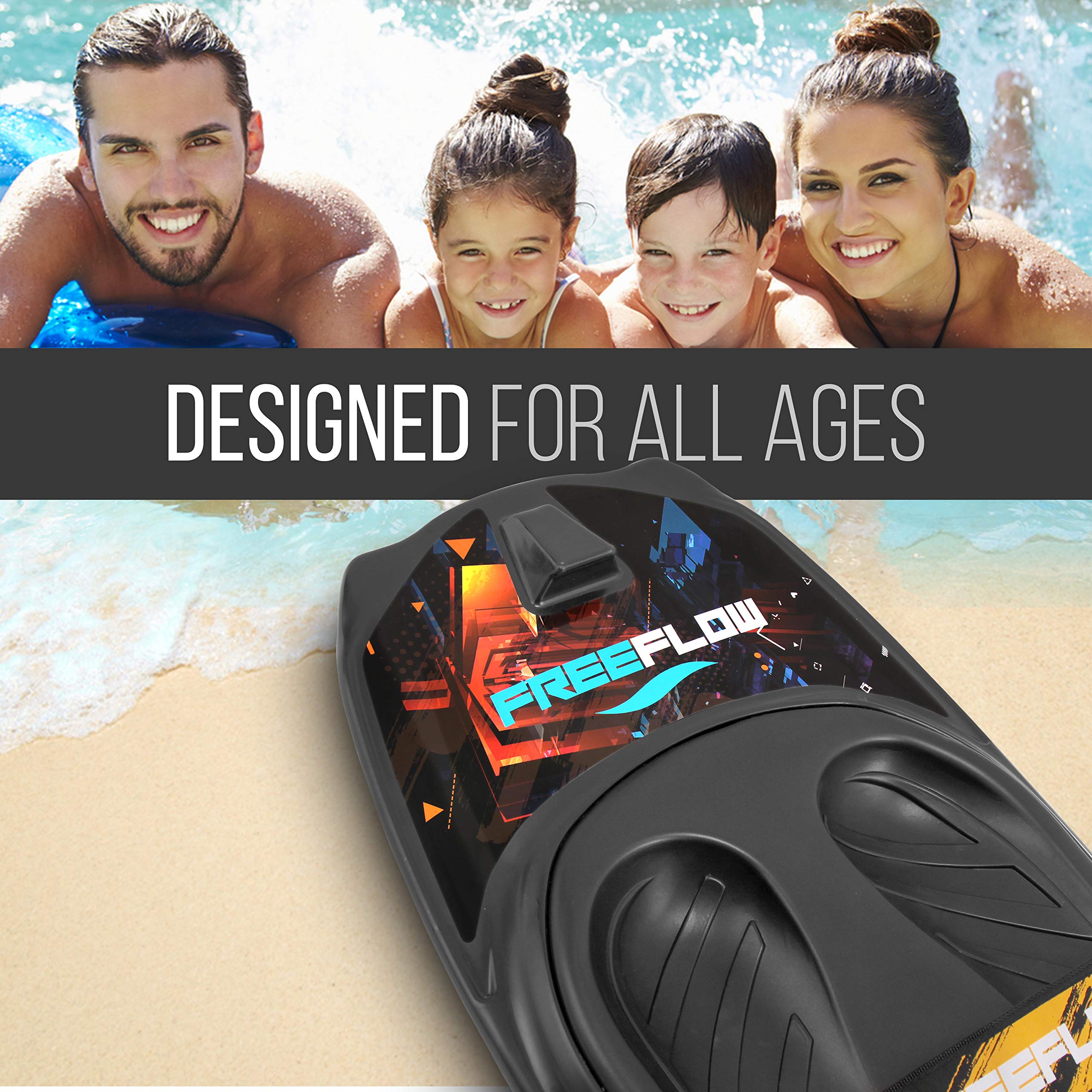 Water Sport Kneeboard with Hook for Kids & Adults, Kneeboard with Strap for Boating, Waterboarding, Kneeling Boogie Boarding, Knee Surfing, (SLKB20), Black/red 🍁 All In One Marketplace Canada