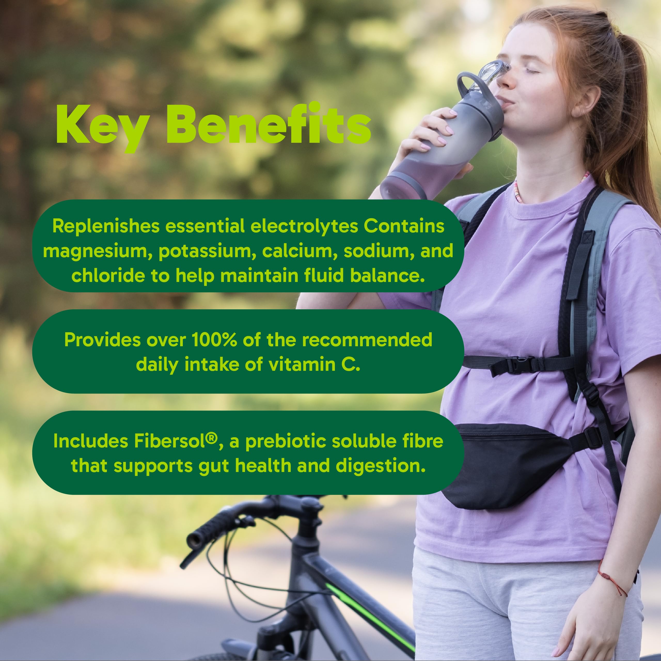 Organika Canadian-Made Electrolytes Powder with Vitamin C & Prebiotic Fibre - Sugar-Free Hydration Drink Mix - Classic Lemonade - 350 g - 100 servings 🍁 All In One Marketplace Canada