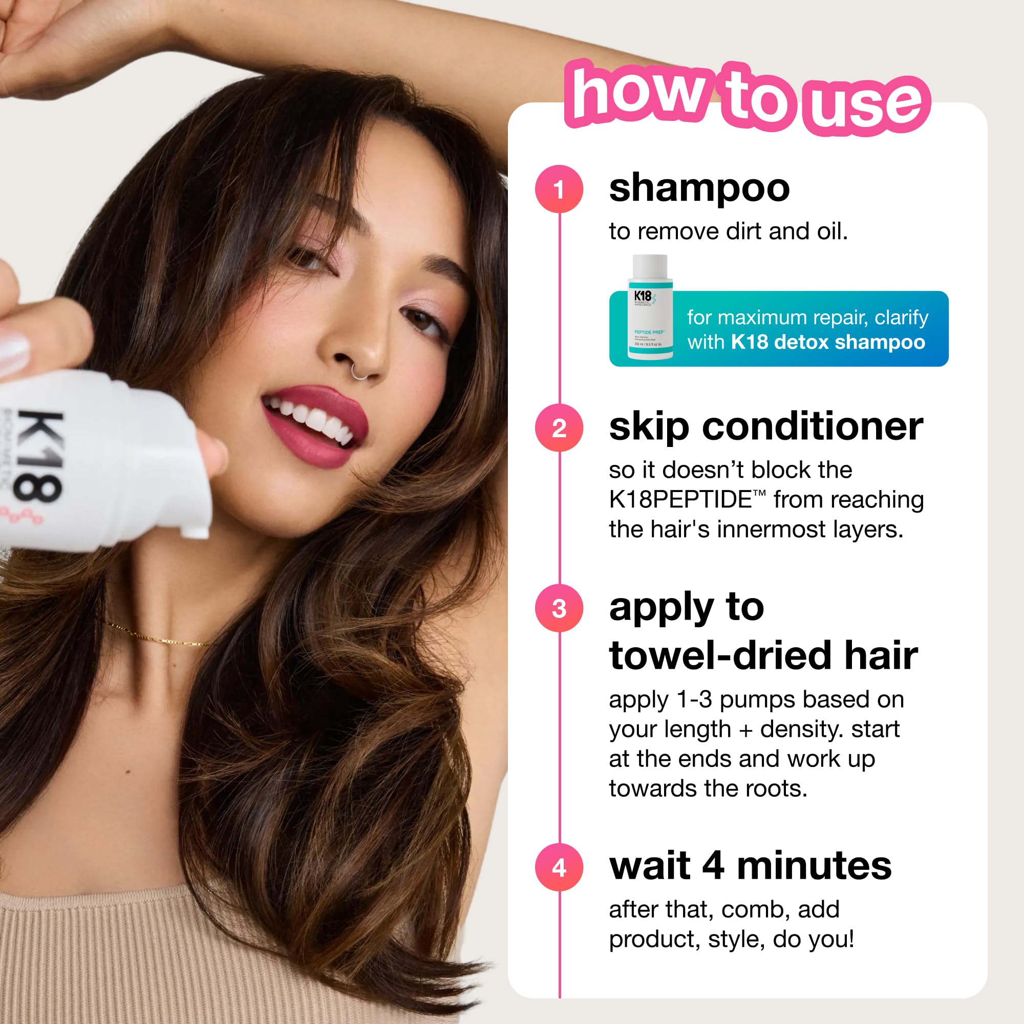 K18 Leave-In Molecular Repair Hair Mask, Patented, Lasting Repair For Dry, Frizzy, Damaged Hair, Reverse Damage In 4 Minutes From Bleach, Color, Chemical Services + Heat 🍁 All In One Marketplace Canada