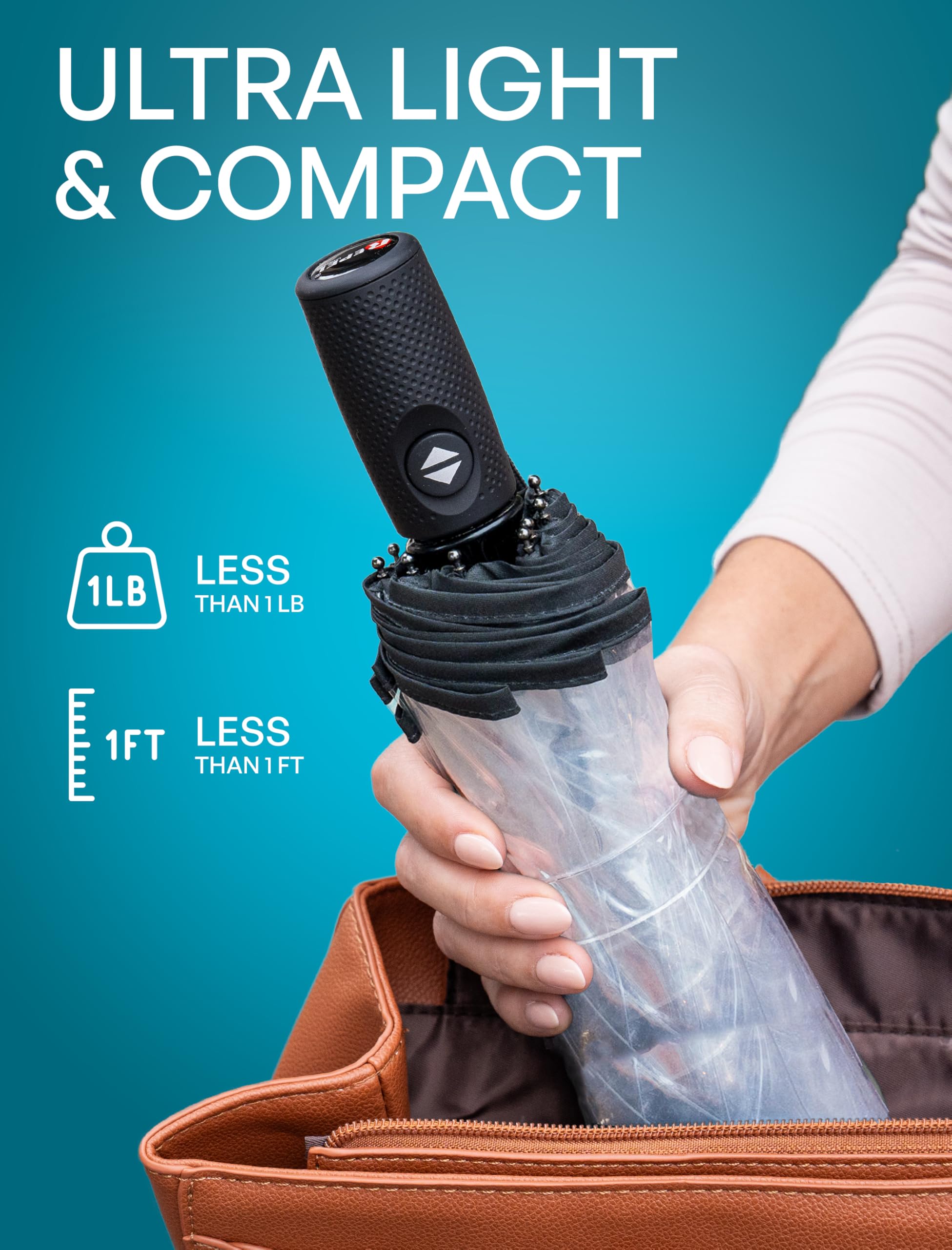 Repel Windproof Travel Umbrella - Compact & Withstands Winds up to 100MPH, Strongest Premium Auto Folding Umbrella for Rain and Sun - Durable, Light & Portable for Women & Men, Fits Backpack & Cars 🍁 All In One Marketplace Canada